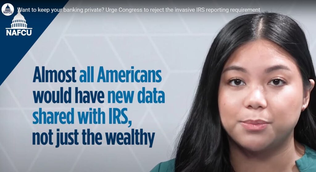NAFCU video urges consumers to call Congress to reject IRS reporting requirements
