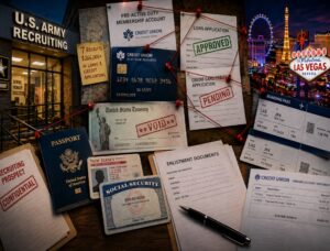 Army Enlistment Papers, Fake Credit Union Loans, and a Vegas Getaway