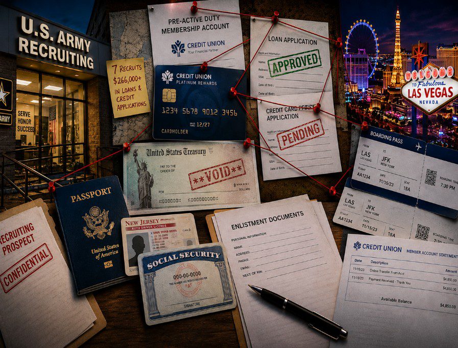 Army Enlistment Papers, Fake Credit Union Loans, and a Vegas Getaway