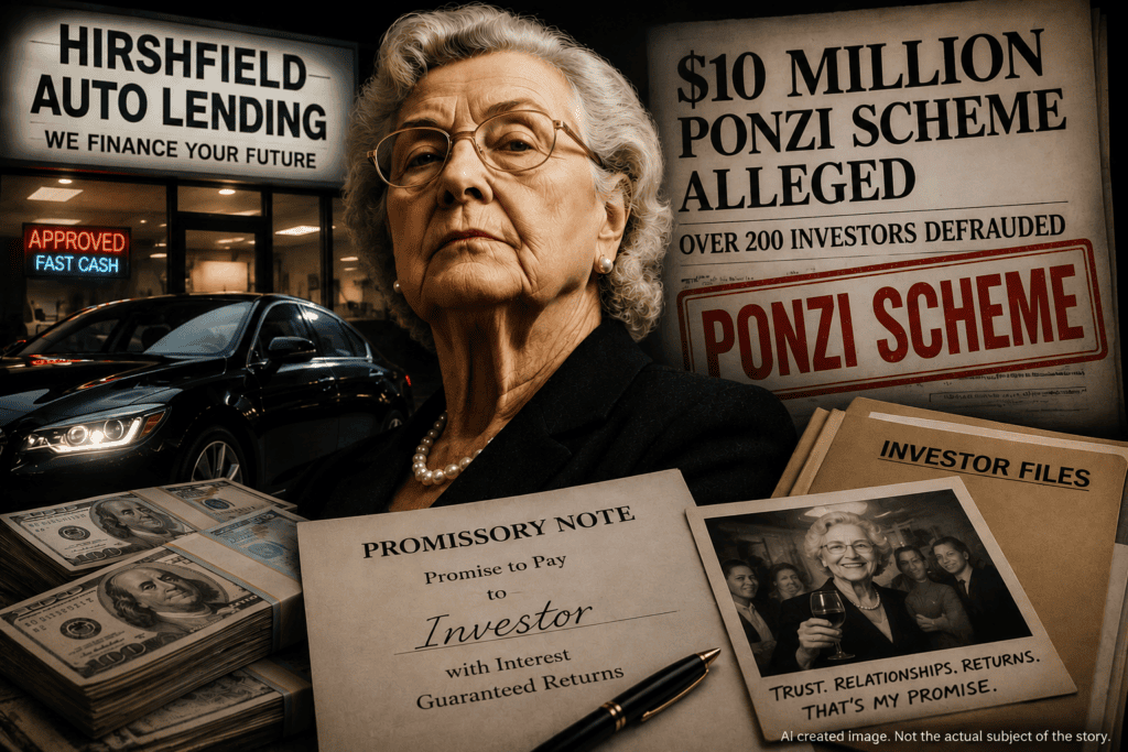 Feds Charge 83-Year-Old Woman in Alleged $10 Million Auto Lending Ponzi Scheme