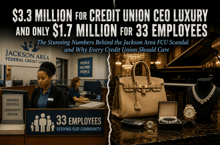 $3.3 Million for Credit Union CEO Luxury and Only $1.7 Million for 33 Employees