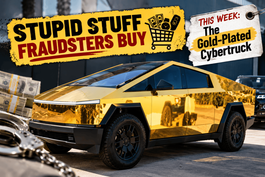 STUPID STUFF FRAUDSTERS BUY: The Gold-Plated Cybertruck